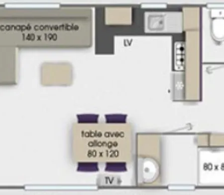 Kamp alanı Mobil-home Landes Gastes